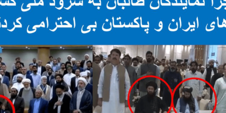 Iran scolds Taliban representatives scolded for refusing to stand up for Iranian anthem
