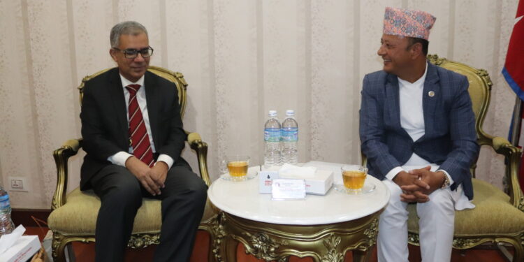Bangladesh Ambassador Choudhary holds meeting with Energy Minister Khadka